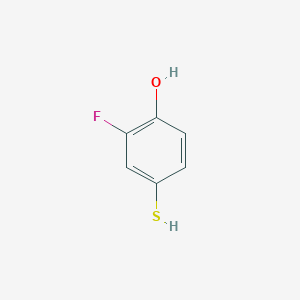 molecular formula C6H5FOS B13611022 2-Fluoro-4-mercaptophenol 