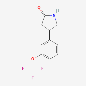 molecular formula C11H10F3NO2 B13611052 4-[3-(Trifluoromethoxy)phenyl]pyrrolidin-2-one 