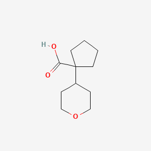 molecular formula C11H18O3 B13611064 1-(Tetrahydro-2h-pyran-4-yl)cyclopentane-1-carboxylic acid 