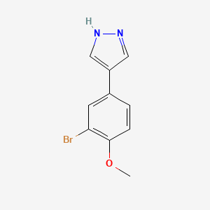 molecular formula C10H9BrN2O B13611078 4-(3-bromo-4-methoxyphenyl)-1H-pyrazole 