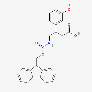 molecular formula C25H23NO5 B13611134 4-({[(9H-fluoren-9-yl)methoxy]carbonyl}amino)-3-(3-hydroxyphenyl)butanoicacid 