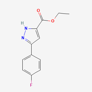 molecular formula C12H11FN2O2 B1361115 3-(4-氟苯基)-1H-吡唑-5-甲酸乙酯 CAS No. 866588-11-6