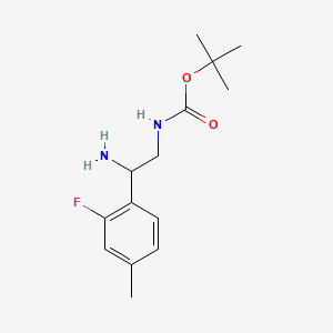 molecular formula C14H21FN2O2 B13611171 tert-butyl N-[2-amino-2-(2-fluoro-4-methylphenyl)ethyl]carbamate 