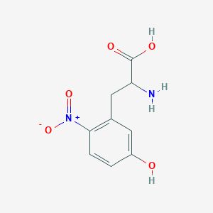 molecular formula C9H10N2O5 B13611194 2-Amino-3-(5-hydroxy-2-nitrophenyl)propanoic acid CAS No. 25263-73-4