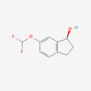 molecular formula C10H10F2O2 B13611195 (1S)-6-(difluoromethoxy)-2,3-dihydro-1H-inden-1-ol 