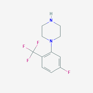 molecular formula C11H12F4N2 B13611204 1-(5-Fluoro-2-(trifluoromethyl)phenyl)piperazine 