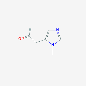 molecular formula C6H8N2O B13611227 2-(1-methyl-1H-imidazol-5-yl)acetaldehyde 