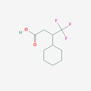 molecular formula C10H15F3O2 B13611246 3-Cyclohexyl-4,4,4-trifluorobutanoic acid 