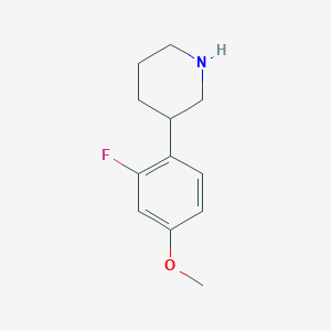 molecular formula C12H16FNO B13611250 3-(2-Fluoro-4-methoxyphenyl)piperidine CAS No. 1044768-78-6