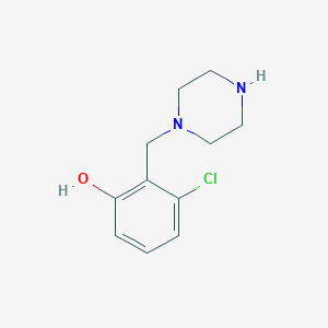 molecular formula C11H15ClN2O B13611266 1-(2-Chloro-6-nitrobenzyl)piperazine 