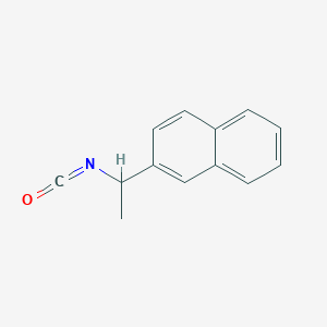 molecular formula C13H11NO B13611270 2-(1-Isocyanatoethyl)naphthalene 