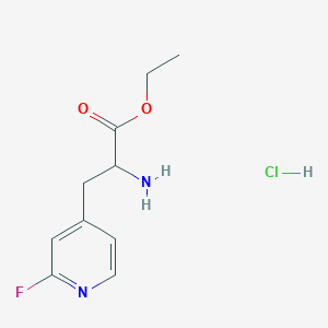 molecular formula C10H14ClFN2O2 B13611311 Ethyl2-amino-3-(2-fluoropyridin-4-yl)propanoatehydrochloride 