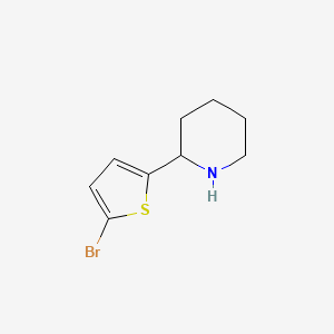 molecular formula C9H12BrNS B13611328 2-(5-Bromothiophen-2-yl)piperidine 