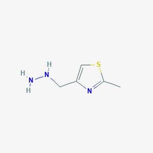 molecular formula C5H9N3S B13611345 4-(Hydrazinylmethyl)-2-methylthiazole 