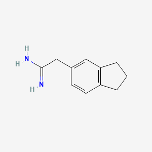 molecular formula C11H14N2 B13611388 2-(2,3-Dihydro-1h-inden-5-yl)acetimidamide 