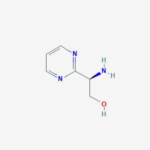 molecular formula C6H9N3O B13611395 (R)-2-Amino-2-(pyrimidin-2-yl)ethanol 