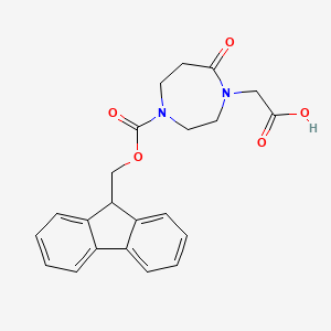 molecular formula C22H22N2O5 B13611428 2-(4-{[(9H-fluoren-9-yl)methoxy]carbonyl}-7-oxo-1,4-diazepan-1-yl)aceticacid 