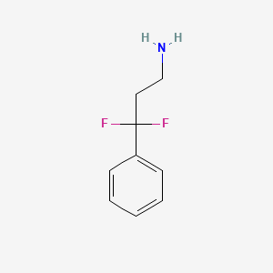 molecular formula C9H11F2N B13611430 3,3-Difluoro-3-phenylpropan-1-amine 