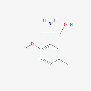 molecular formula C11H17NO2 B13611436 2-Amino-2-(2-methoxy-5-methylphenyl)propan-1-ol 