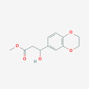 molecular formula C12H14O5 B13611442 Methyl 3-(2,3-dihydrobenzo[b][1,4]dioxin-6-yl)-3-hydroxypropanoate 