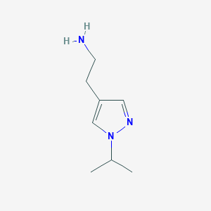 molecular formula C8H15N3 B13611468 2-(1-Isopropyl-1H-pyrazol-4-yl)ethan-1-amine 