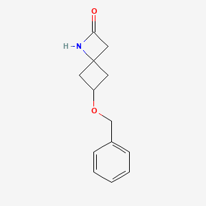 molecular formula C13H15NO2 B13611481 6-(Benzyloxy)-1-azaspiro[3.3]heptan-2-one 