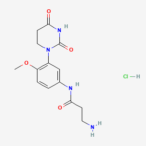 molecular formula C14H19ClN4O4 B13611495 3-amino-N-[3-(2,4-dioxo-1,3-diazinan-1-yl)-4-methoxyphenyl]propanamide hydrochloride 