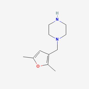 molecular formula C11H18N2O B13611498 1-((2,5-Dimethylfuran-3-yl)methyl)piperazine 