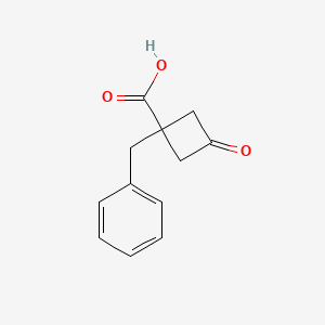 molecular formula C12H12O3 B13611548 1-Benzyl-3-oxocyclobutane-1-carboxylic acid 