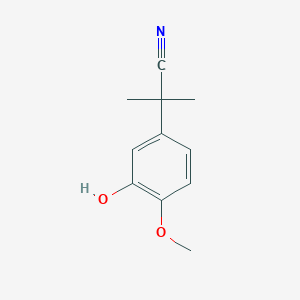 molecular formula C11H13NO2 B13611561 2-(3-Hydroxy-4-methoxyphenyl)-2-methylpropanenitrile 