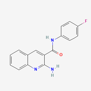 molecular formula C16H12FN3O B1361160 2-氨基-N-(4-氟苯基)喹啉-3-甲酰胺 CAS No. 524036-16-6