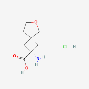 molecular formula C8H14ClNO3 B13611604 2-Amino-6-oxaspiro[3.4]octane-2-carboxylicacidhydrochloride 