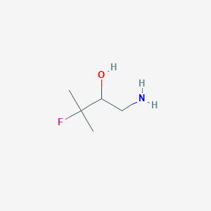 molecular formula C5H12FNO B13611619 1-Amino-3-fluoro-3-methylbutan-2-ol 