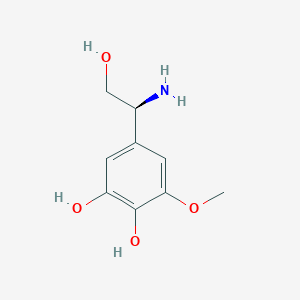 molecular formula C9H13NO4 B13611635 (s)-5-(1-Amino-2-hydroxyethyl)-3-methoxybenzene-1,2-diol 