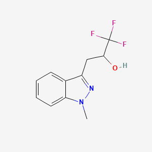 molecular formula C11H11F3N2O B13611648 1,1,1-Trifluoro-3-(1-methyl-1h-indazol-3-yl)propan-2-ol 