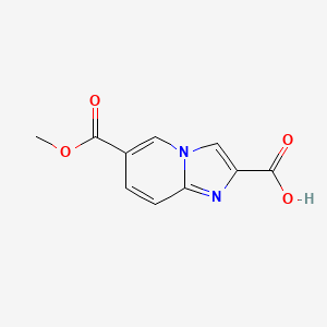 molecular formula C10H8N2O4 B13611675 6-(Methoxycarbonyl)imidazo[1,2-a]pyridine-2-carboxylicacid 