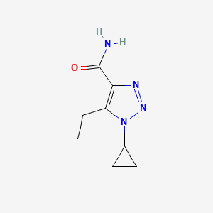 molecular formula C8H12N4O B13611678 1-cyclopropyl-5-ethyl-1H-1,2,3-triazole-4-carboxamide 