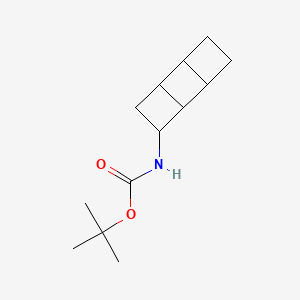 molecular formula C13H21NO2 B13611681 tert-butyl N-{tricyclo[4.2.0.0,2,5]octan-3-yl}carbamate 