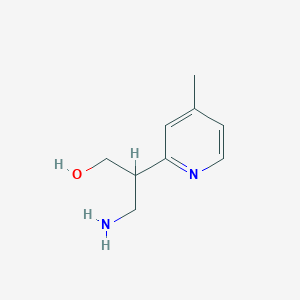 molecular formula C9H14N2O B13611682 3-Amino-2-(4-methylpyridin-2-yl)propan-1-ol 