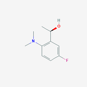 molecular formula C10H14FNO B13611710 (R)-1-(2-(Dimethylamino)-5-fluorophenyl)ethan-1-ol 