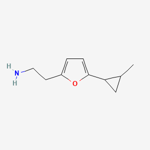 molecular formula C10H15NO B13611722 2-[5-(2-Methylcyclopropyl)furan-2-YL]ethan-1-amine 