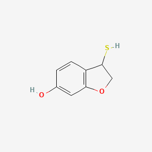 molecular formula C8H8O2S B13611756 3-Mercapto-2,3-dihydrobenzofuran-6-ol 