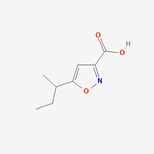 molecular formula C8H11NO3 B13611773 5-(1-Methylpropyl)-3-isoxazolecarboxylic acid 