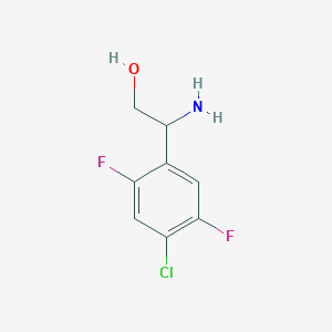 molecular formula C8H8ClF2NO B13611795 2-Amino-2-(4-chloro-2,5-difluorophenyl)ethan-1-ol 