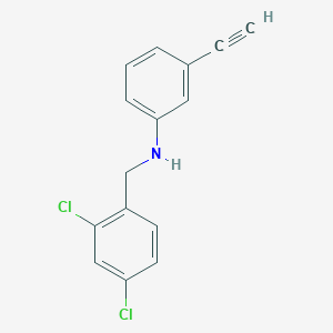 molecular formula C15H11Cl2N B13611820 N-[(2,4-dichlorophenyl)methyl]-3-ethynylaniline 