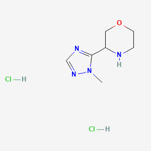 molecular formula C7H14Cl2N4O B13611850 3-(1-methyl-1H-1,2,4-triazol-5-yl)morpholinedihydrochloride 