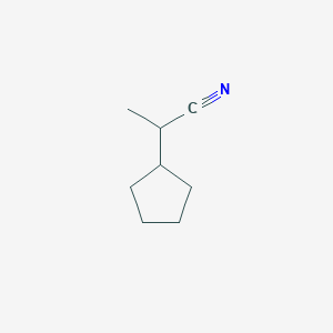 molecular formula C8H13N B13611855 2-Cyclopentylpropanenitrile 