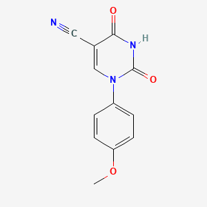 molecular formula C12H9N3O3 B1361188 1-(4-Methoxyphenyl)-2,4-dioxo-1,2,3,4-tetrahydropyrimidine-5-carbonitrile CAS No. 75837-81-9