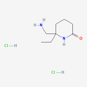 6-(Aminomethyl)-6-ethylpiperidin-2-onedihydrochloride