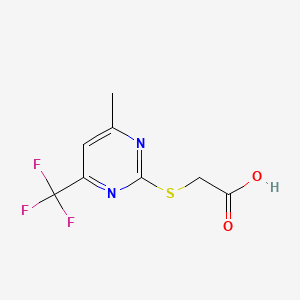 molecular formula C8H7F3N2O2S B1361192 ((4-Methyl-6-(trifluoromethyl)-2-pyrimidinyl)thio)acetic acid CAS No. 88768-46-1